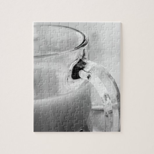 Puzzle Infrarouge, noir et blanc,tasse, verre, café, (Vertical)