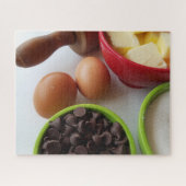 Puzzle ingrédients de cuisson avec des chips au chocolat (Horizontal)