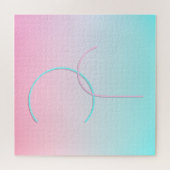 Puzzle Initiales 2 superposées modernes | Turquoise Rose (Horizontal)