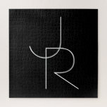 Puzzle Initiales de chevauchement modernes 2 | Blanc sur<br><div class="desc">Initiales qui se chevauchent aujourd'hui.</div>