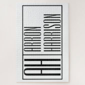 Puzzle Initiales minimales modernes & Logo de nom (Vertical)