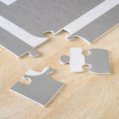 Puzzle Initiales Monogramme | Blanc Sur Gris Clair (Côté)