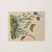Puzzle Insectes de jardin vintage, papillons, chenilles (Horizontal)