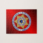 Puzzle Insigne d'étoile de ligne bleue mince (Horizontal)