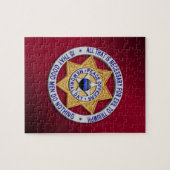 Puzzle Insigne d'étoile de ligne bleue mince (Horizontal)