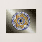 Puzzle Insigne d'étoile de ligne bleue mince (Horizontal)