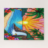Puzzle inspiré de vitraux tropicaux (Horizontal)