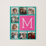 Puzzle Instagram rose chaud turquoise 8 Photo Collage Mon<br><div class="desc">Vibrant Turquoise Green et un Arrière - plan Magenta Rose - Vous pouvez utiliser des photos carrés ou selfies pour ce design. Utilisez huit photos carrés pour créer un cadeau unique et personnel. Ou vous pouvez garder le chiot hipster et faire un gardien branché. Si vous avez besoin d'ajuster les...</div>