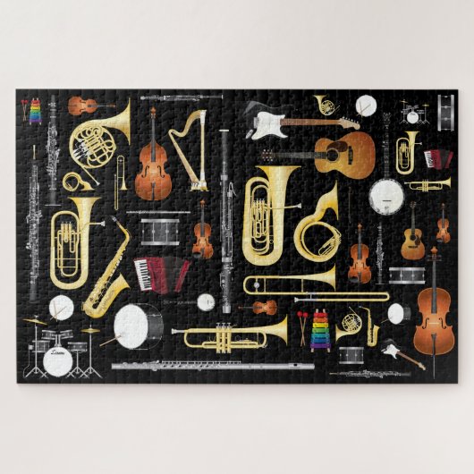 Puzzle Instruments de musique Collage Musicien Cadeau (Horizontal)