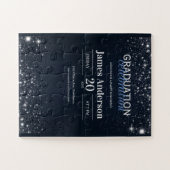 Puzzle Invitation de graduation noir et argent (Horizontal)