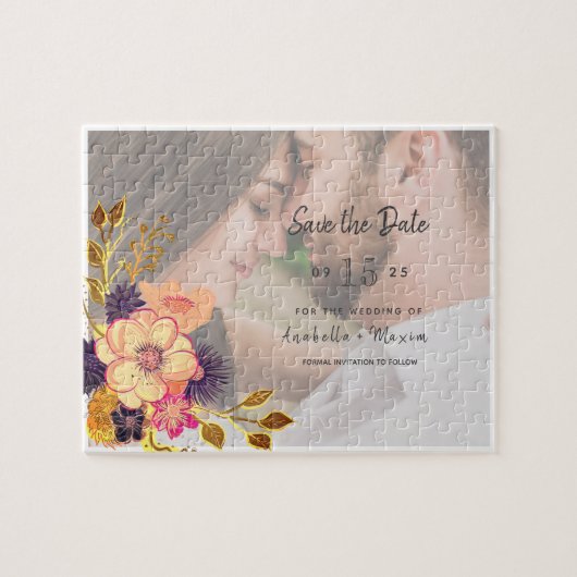 Puzzle Invitation de mariage à retenir la date (Horizontal)