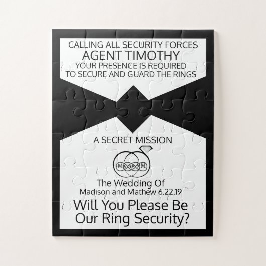Puzzle Invitation du casse-tête du porteur d'anneau (Vertical)