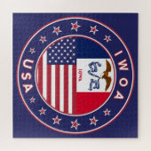 Puzzle Iowa, Iowa autocollant, sac, horloge (Horizontal)