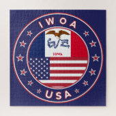 Puzzle Iowa, Iowa autocollant, sac, horloge (Vertical)