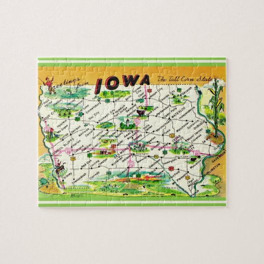 Puzzle Iowa Map (Horizontal)