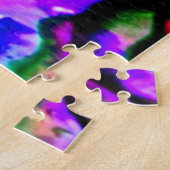 Puzzle Iridescente Métallique Marbré Bleu Vert Violet Ros (Côté)