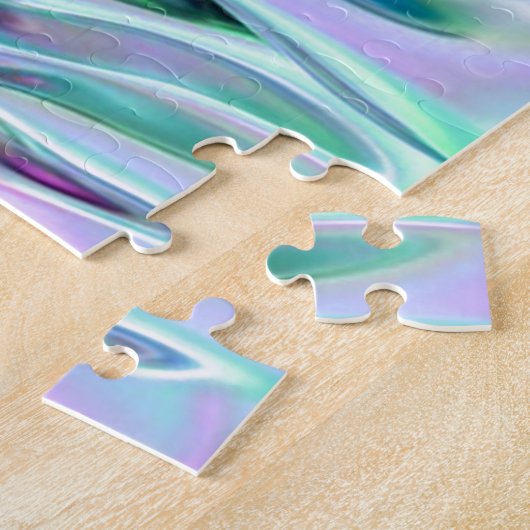 Puzzle Iridescente Vert et Bleu MétallicMarbré (Côté)