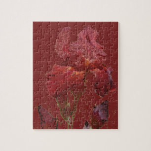 Puzzle Iris de jardin rouge Bourgogne