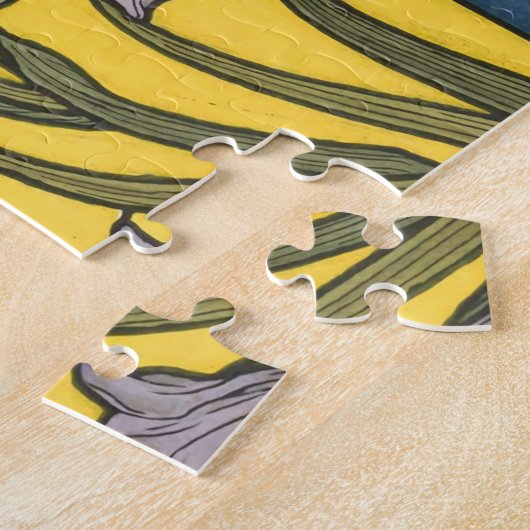 Puzzle Iris Fleur Art Nouveau Motif en verre (Côté)