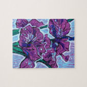 Puzzle Iris Fleurs De Printemps Floral Peinture Violet (Horizontal)