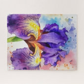 Puzzle Iris violet en aquarelle (Horizontal)
