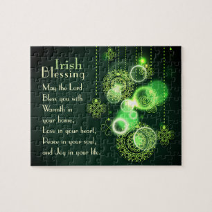Puzzle Irish Blessing Love in your heart, Design Shamrock