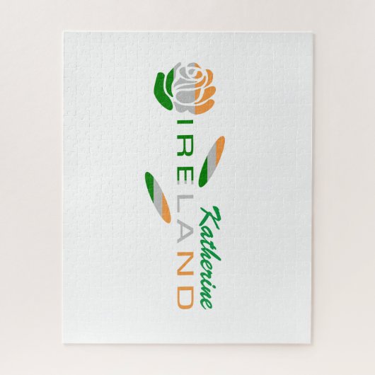Puzzle Irish Flag Rose Personalized (Vertical)
