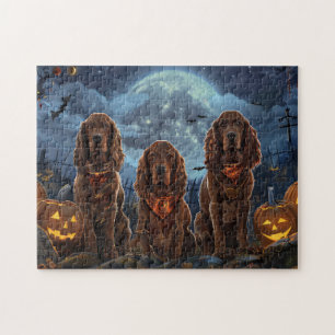 Puzzle Irish Red Setter Halloween Épouvante