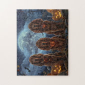Puzzle Irish Red Setter Halloween Épouvante (Vertical)
