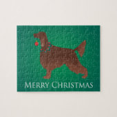 Puzzle Irish Setter Chien Joyeux Noël Design (Horizontal)