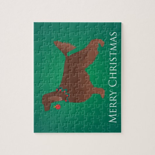 Puzzle Irish Setter Chien Joyeux Noël Design (Vertical)