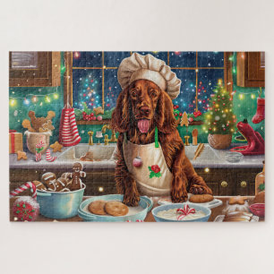 Puzzle Irish Setter Gâteau de vacances : Noël festif