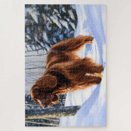 Puzzle Irish Setter Let It Neige Christmas (Vertical)