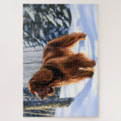 Puzzle Irish Setter Qu'il neige Noël (Vertical)