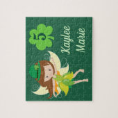 Puzzle Irlandaise Fairy Girl Cute Custom Green (Vertical)