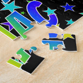 Puzzle "ISAAC" Prénom, Amusant "HEUREUX ANNIVERSAIRE" (Côté)