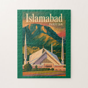 Puzzle Islamabad Pakistan Mosquée Faisal Illustration