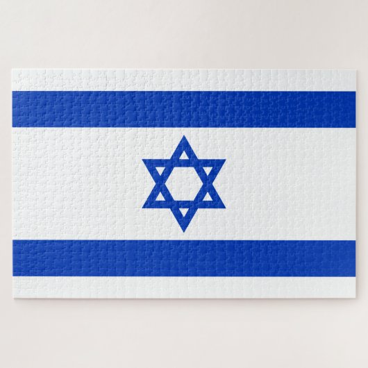 Puzzle Israël drapeau bleu blanc motif moderne patriotiqu (Horizontal)