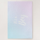 Puzzle It'a Boy blue pink gradient ombre gender reveal (Vertical)