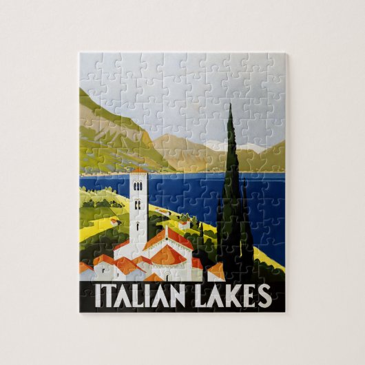 Puzzle Italie Lacs Vintage voyage Italie (Vertical)