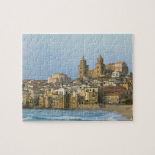 Puzzle Italie, Sicile, Cefalu, Vue avec Duomo depuis 2