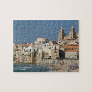 Puzzle Italie, Sicile, Cefalu, vue de la ville avec le Du