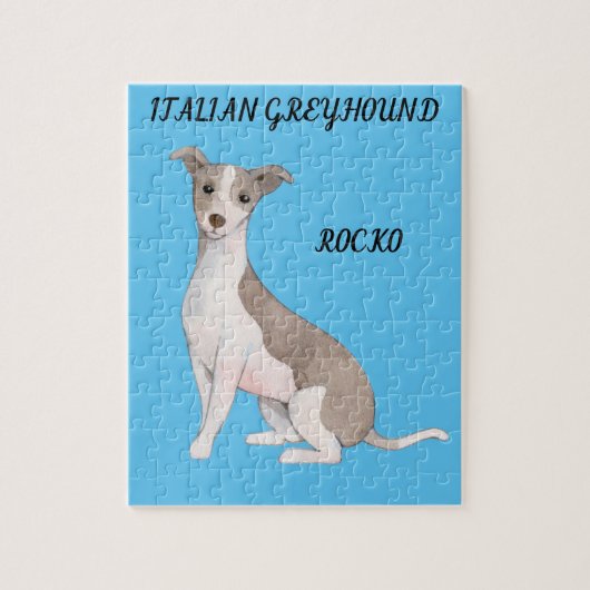PUZZLE ITALIEN GREYHOUND & NOM PERSONNALISÉ. (Vertical)