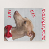 PUZZLE ITALIEN GREYHOUND & NOMS PERSONNALISÉS. (Horizontal)