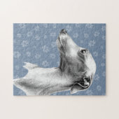 Puzzle Italien Greyhound Whippet portrait de chien dessin (Horizontal)