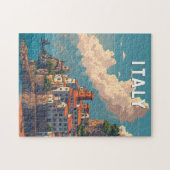 Puzzle Italy Illustration Travel Art Vintage (Horizontal)