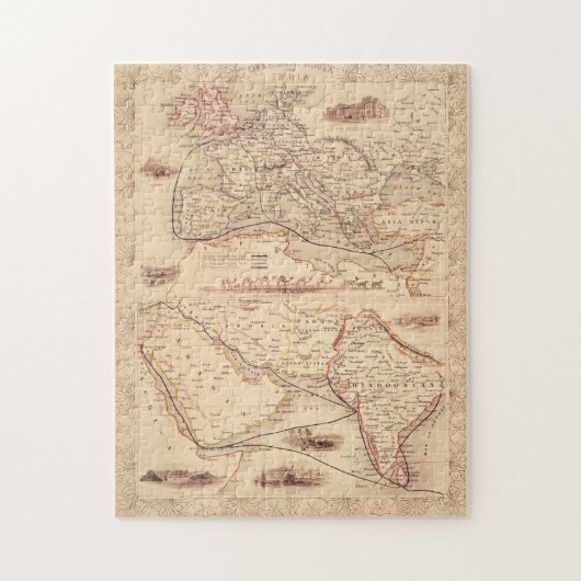 Puzzle Itinéraire sur terre vers l'Inde (Vertical)