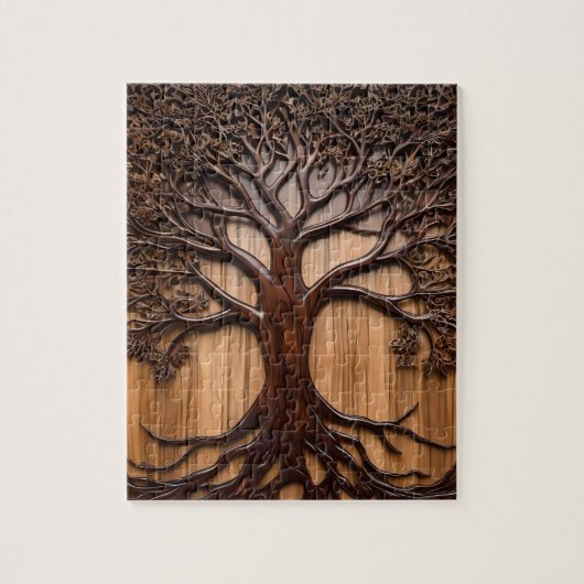 Puzzle Jacaranda Tree Bois de la sculpture, (Vertical)