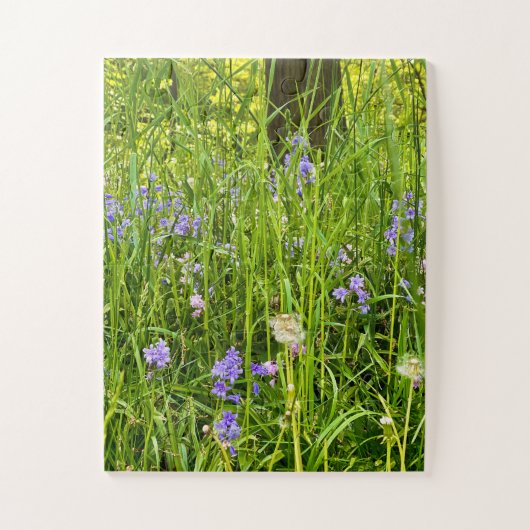 Puzzle Jacinthes et pissenlits dans l'herbe sauvage du pr (Vertical)