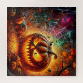 Puzzle Jack-O-Lantern déplaisant et araignées (Horizontal)